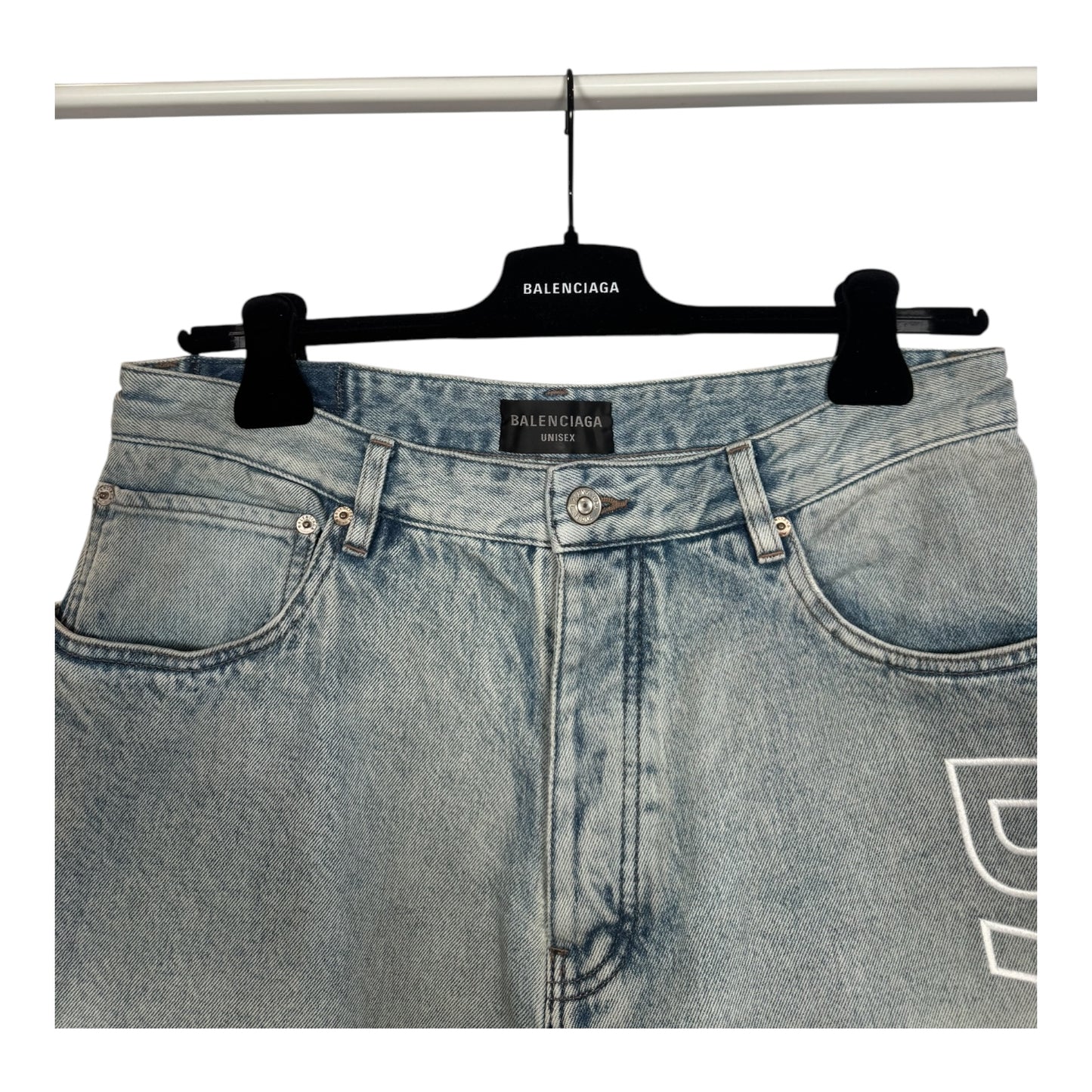 Balenciaga Baggy Outline Logo Denim