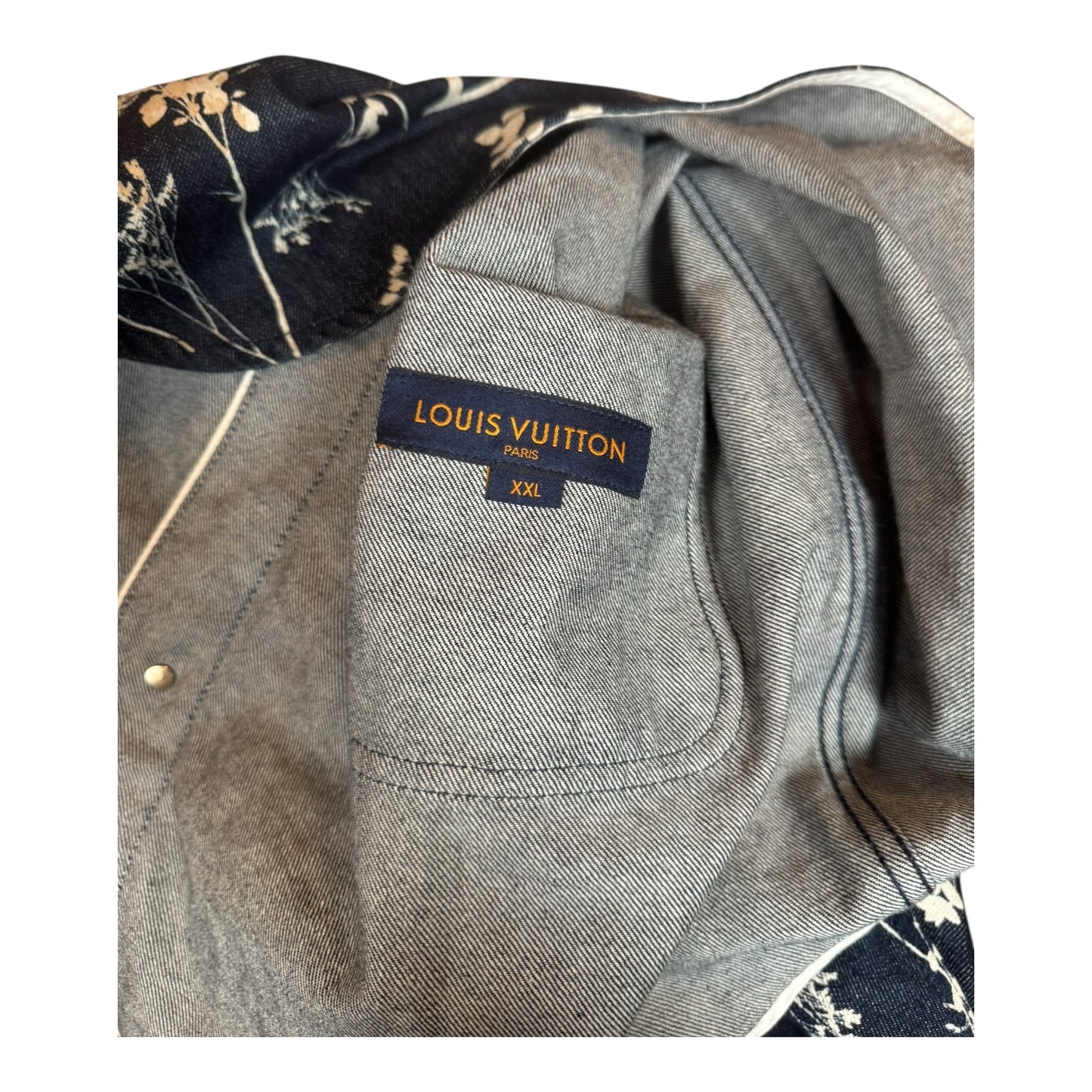 Louis Vuitton Leaf Denim Baseball Jersey