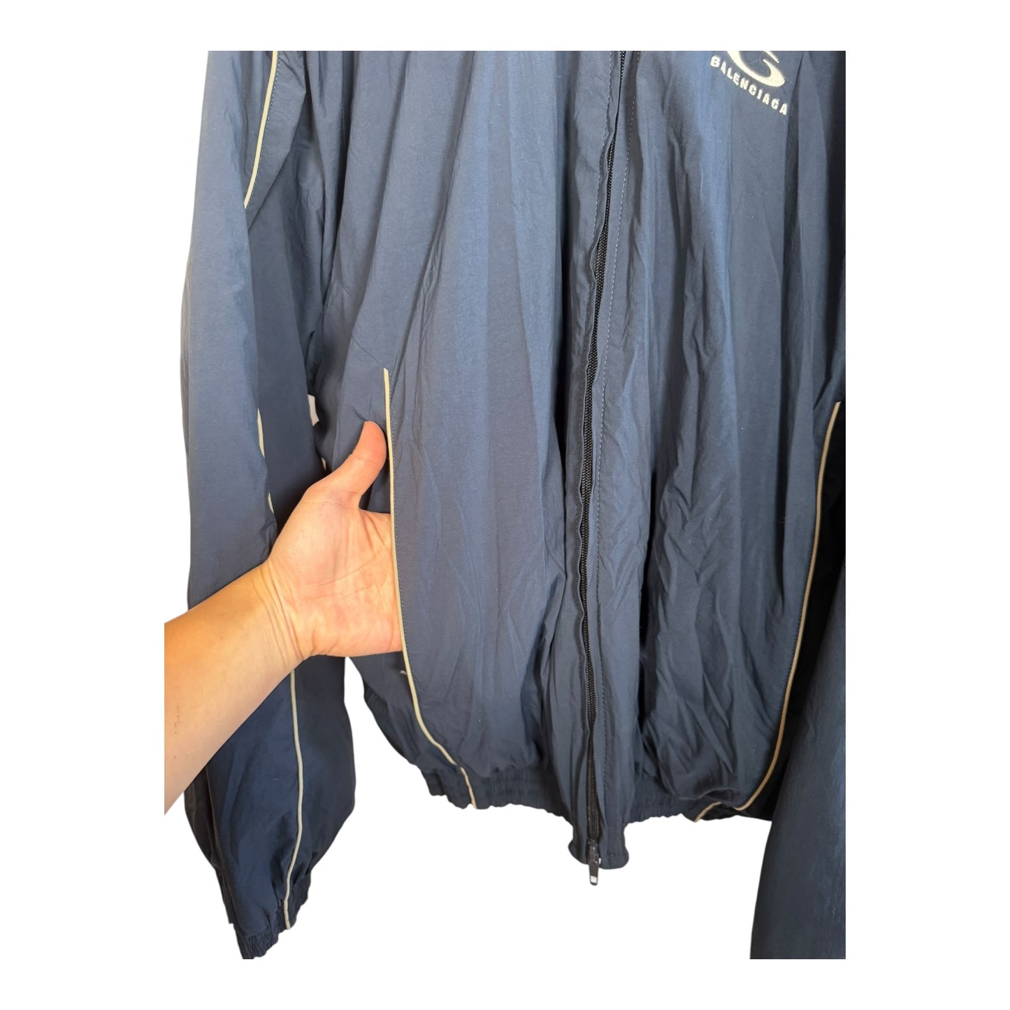 Balenciaga Loop Leather Lined Track Jacket