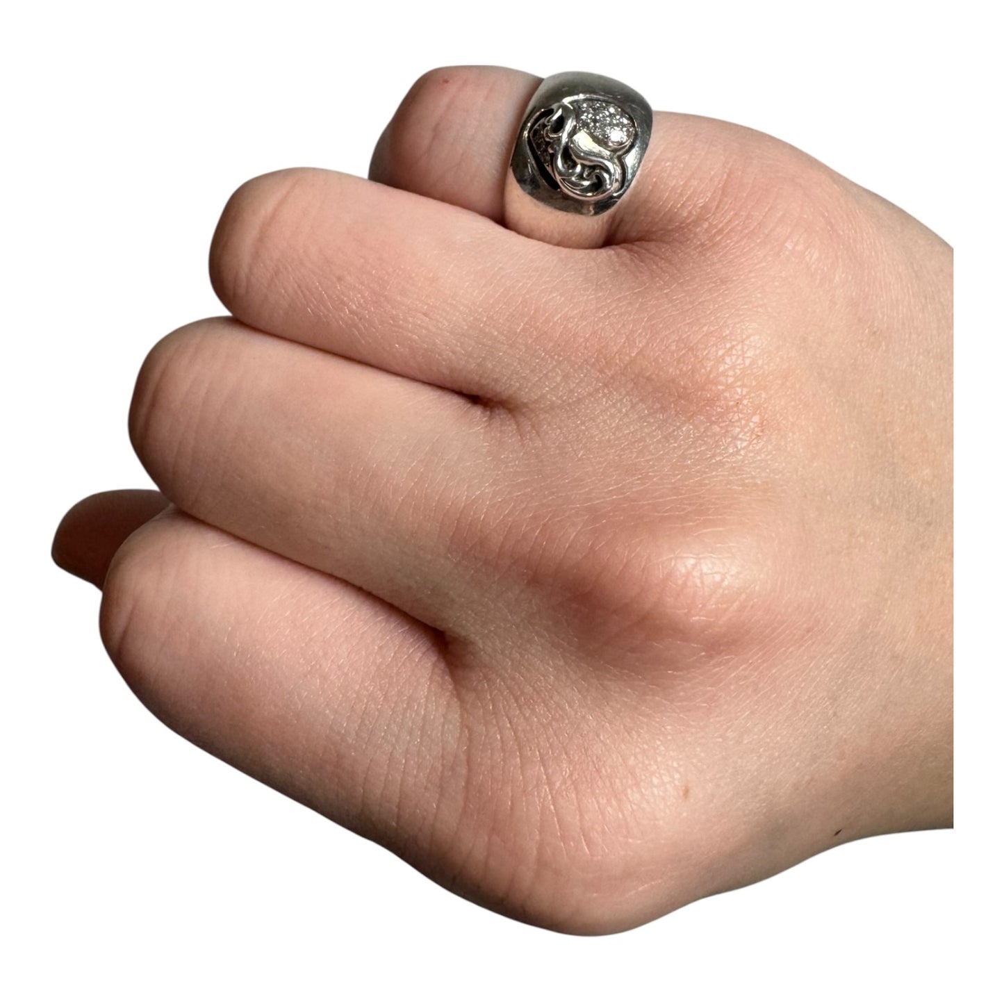 Chrome Hearts Pave Heart Ring