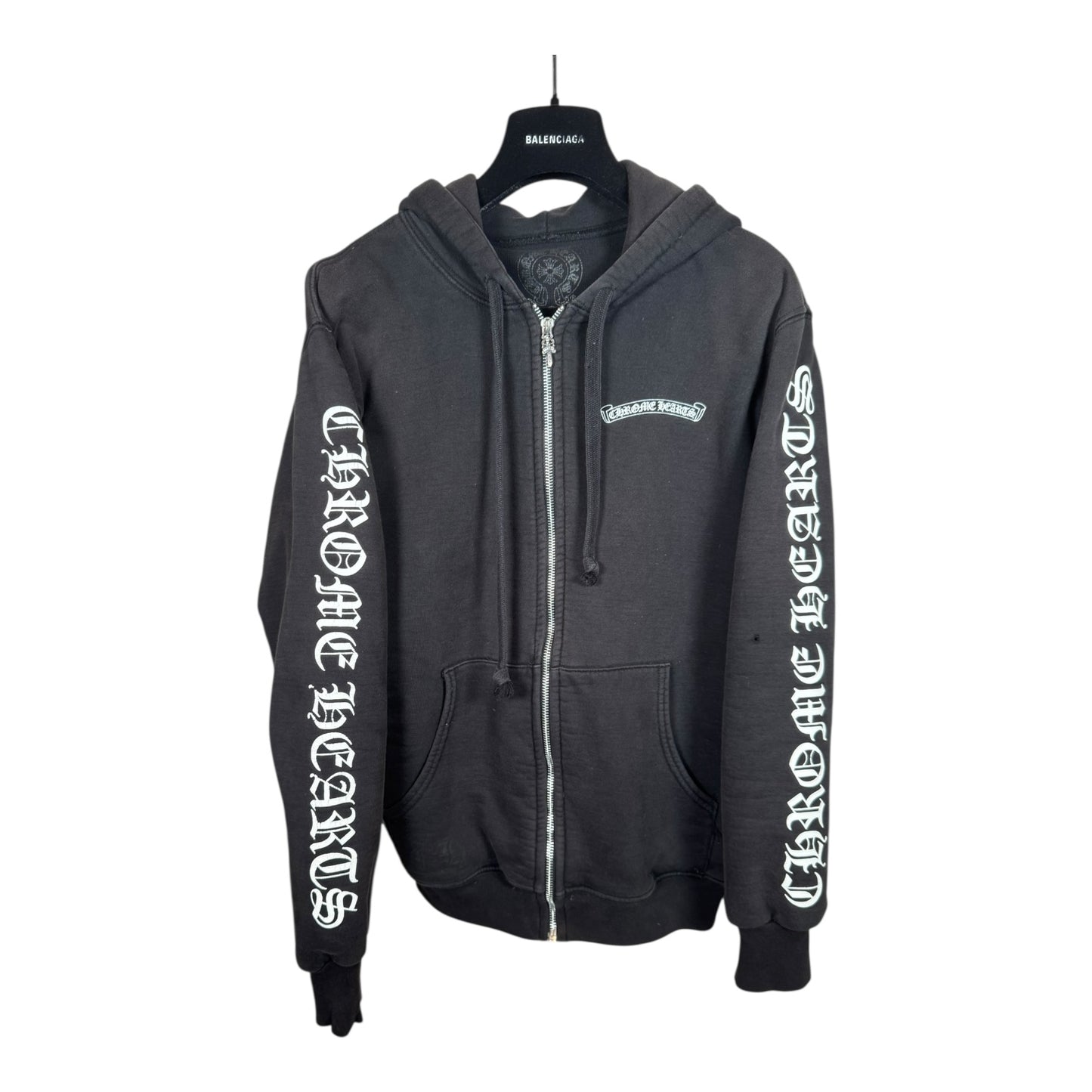 Chrome Hearts Scroll Logo Thermal Zip-Up Hoodie