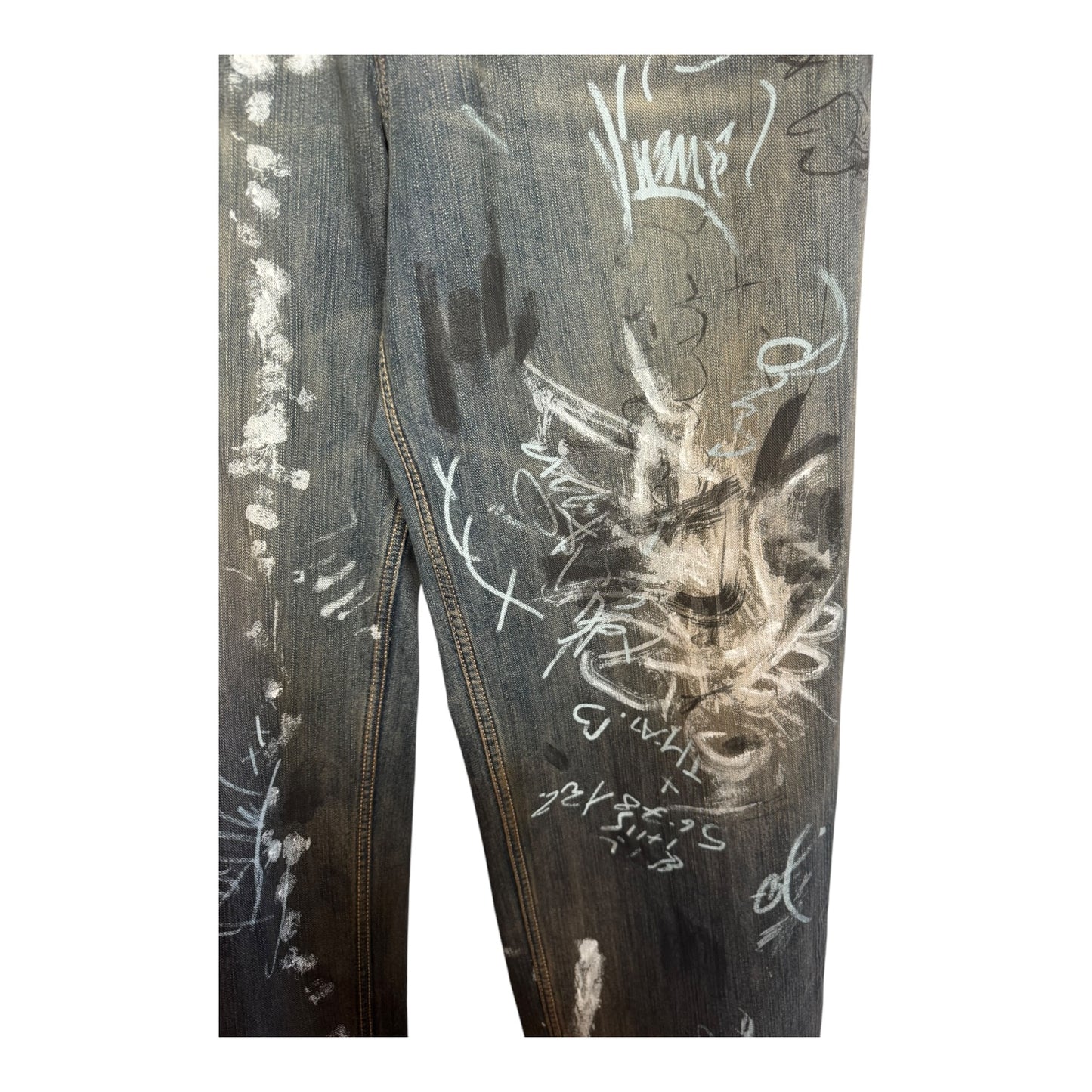 Balenciaga Mudwash Graffiti Baggy Denim