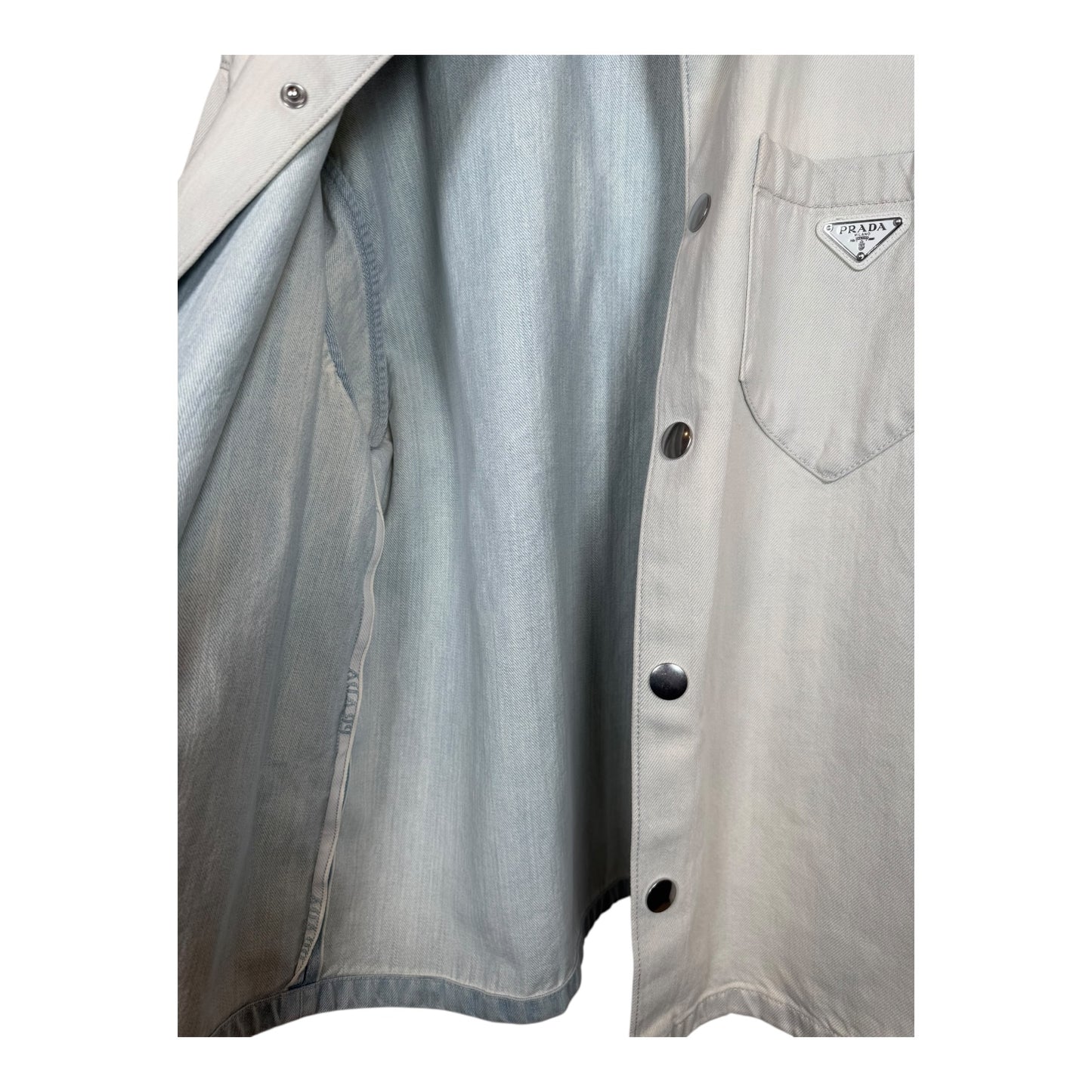 Prada Bleached Denim Bowling Shirt