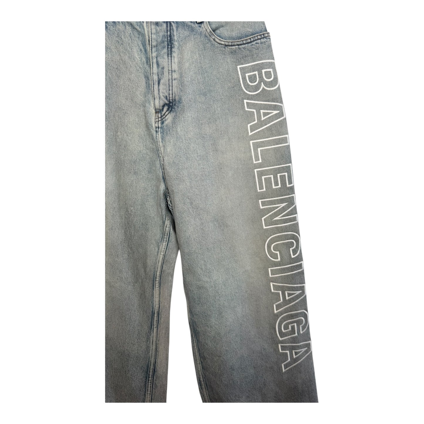 Balenciaga Baggy Outline Logo Denim