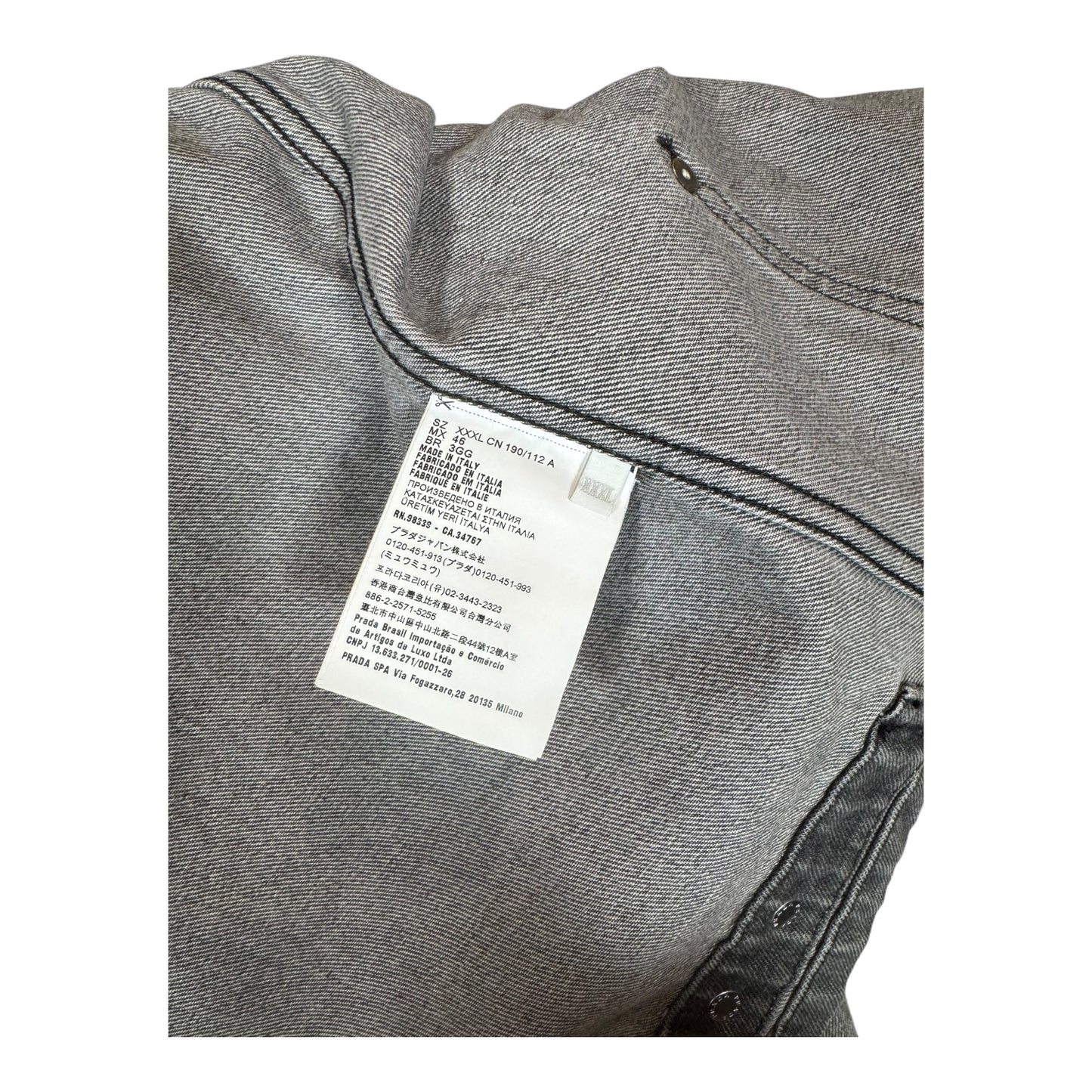 Prada Badge Denim Blouson Jacket