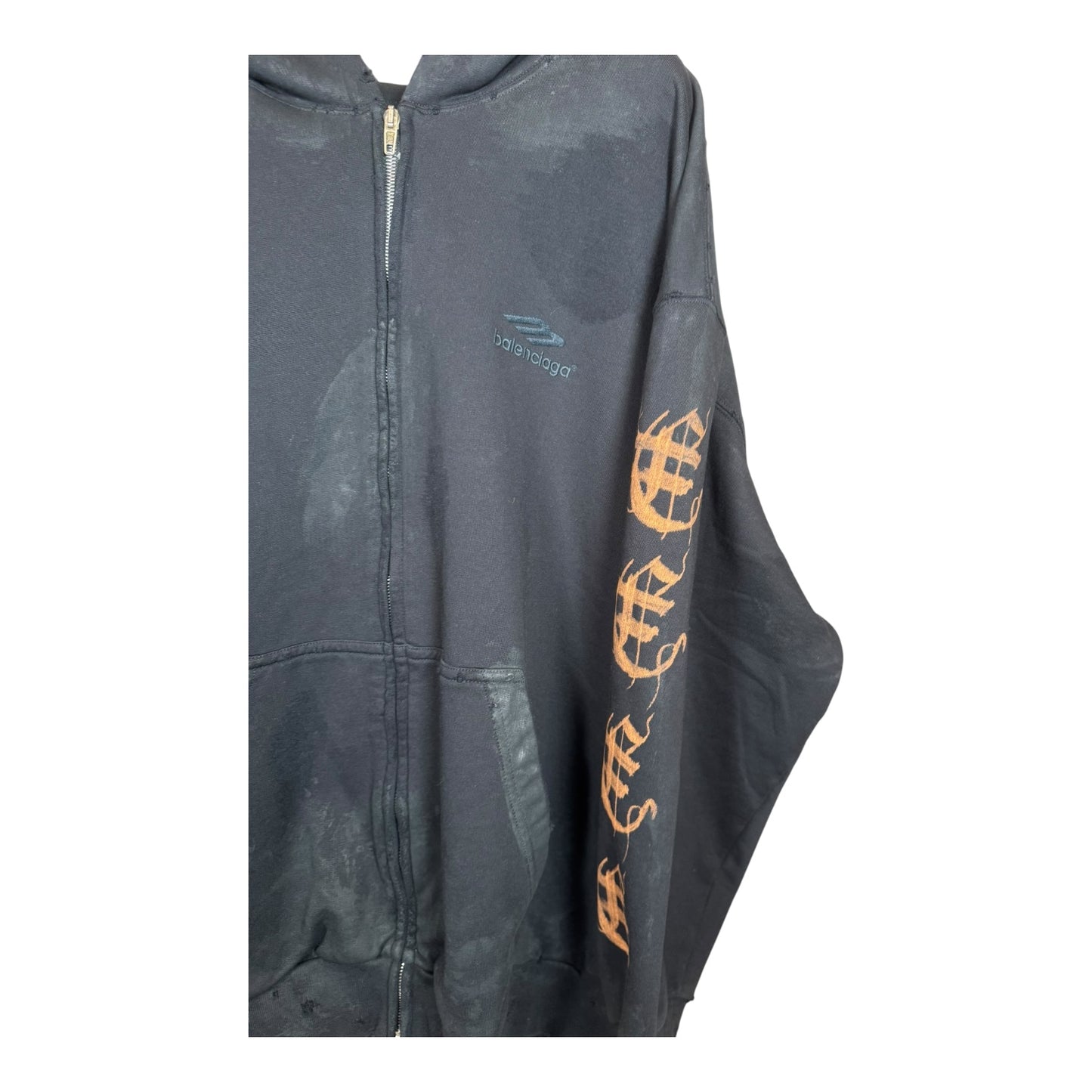 Balenciaga Heavy Metal Zip-Up Hoodie