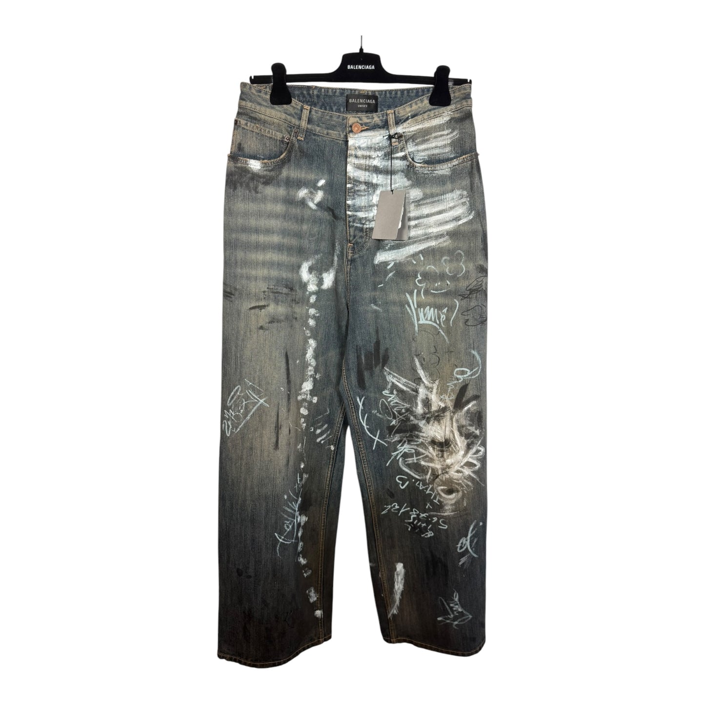 Balenciaga Mudwash Graffiti Baggy Denim