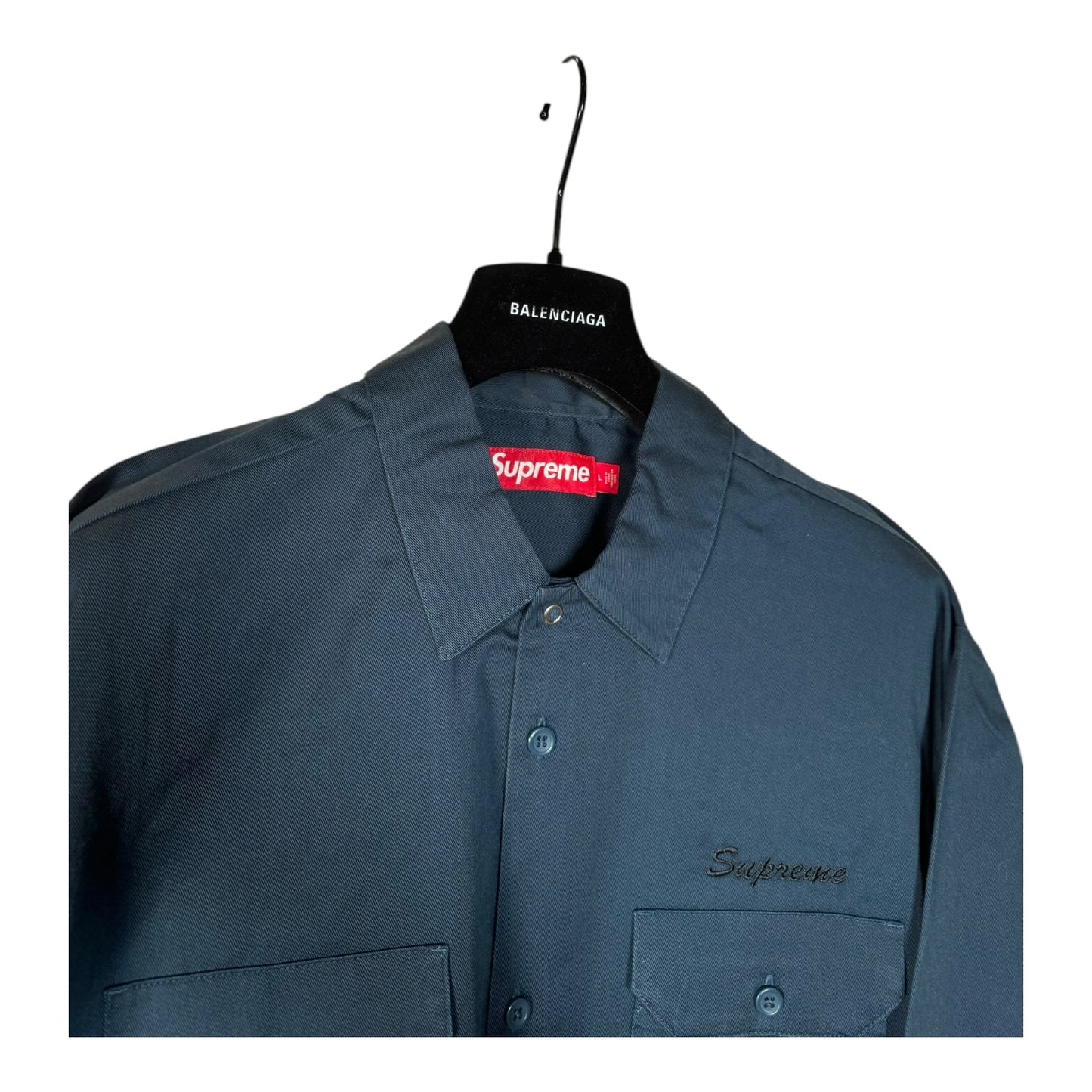 Supreme Snow White Work Shirt Navy