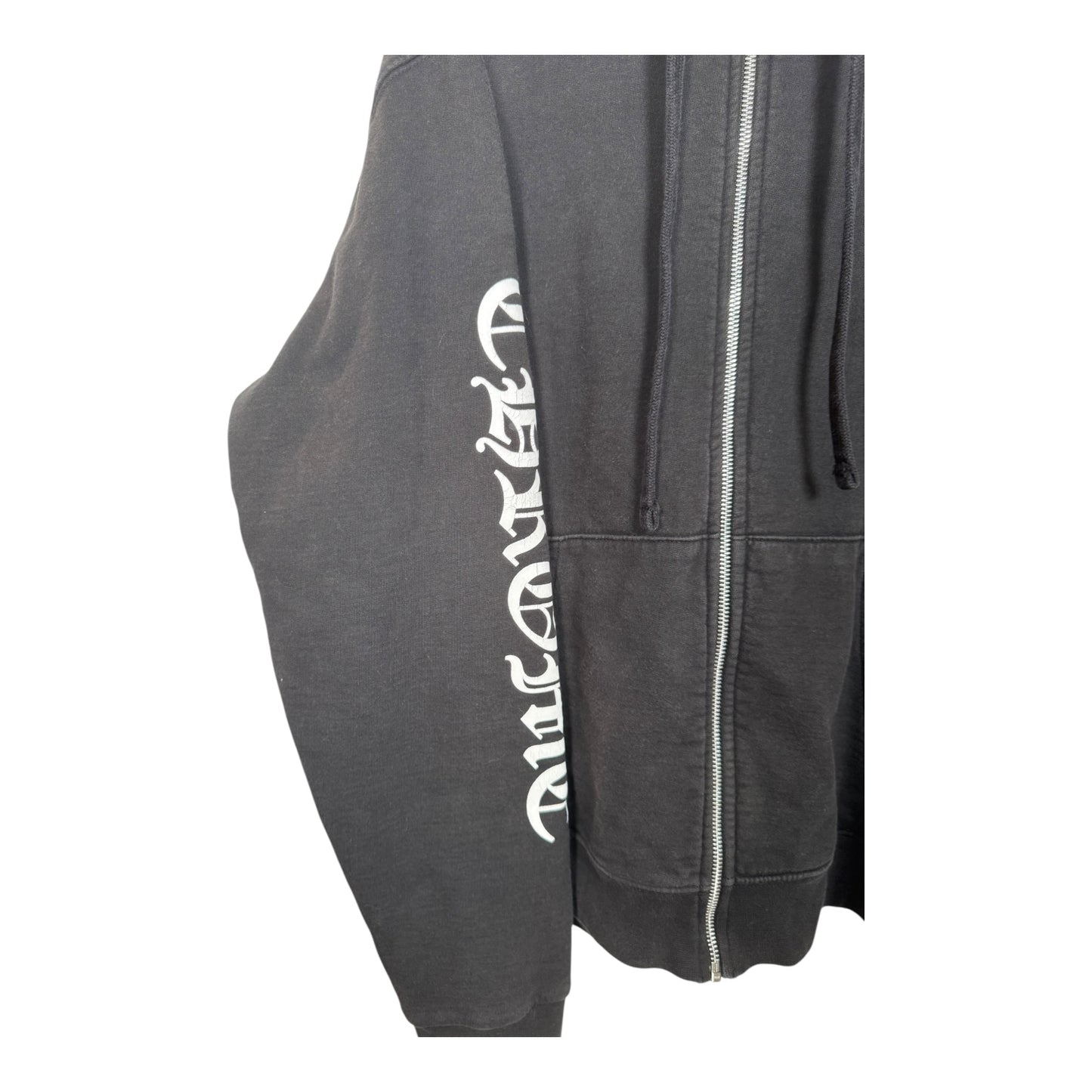 Chrome Hearts Vintage Thermal Vertical Logo Zip-Up Hoodie