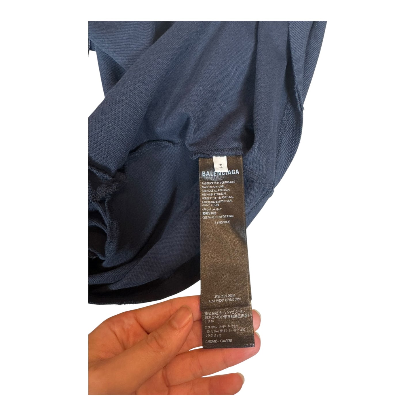 Balenciaga Navy Distressed Polo