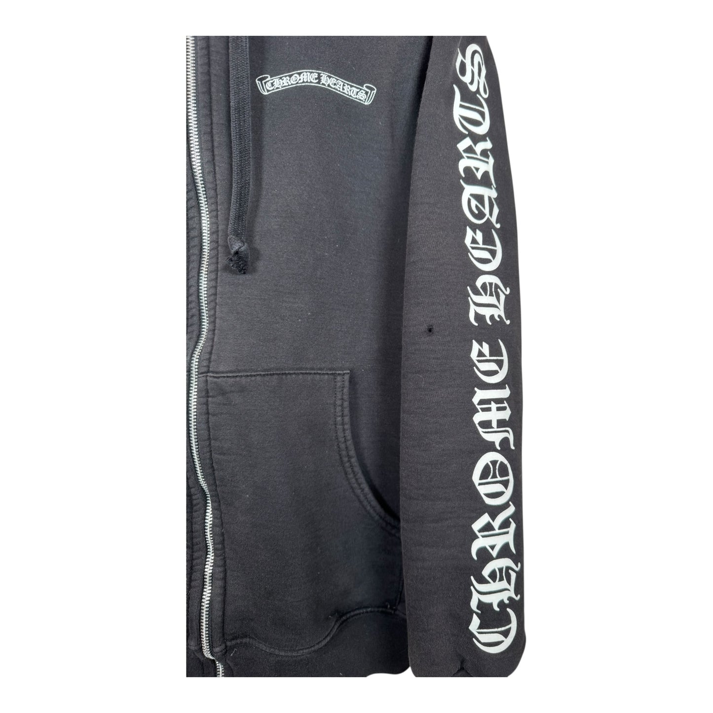 Chrome Hearts Scroll Logo Thermal Zip-Up Hoodie