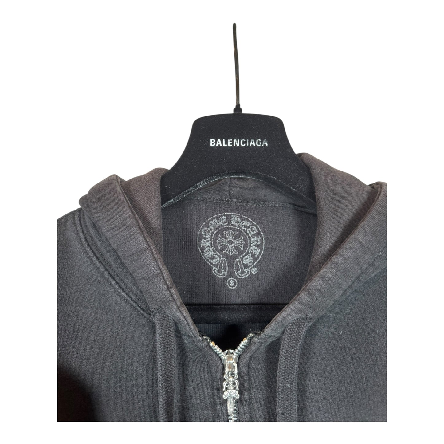 Chrome Hearts Scroll Logo Thermal Zip-Up Hoodie