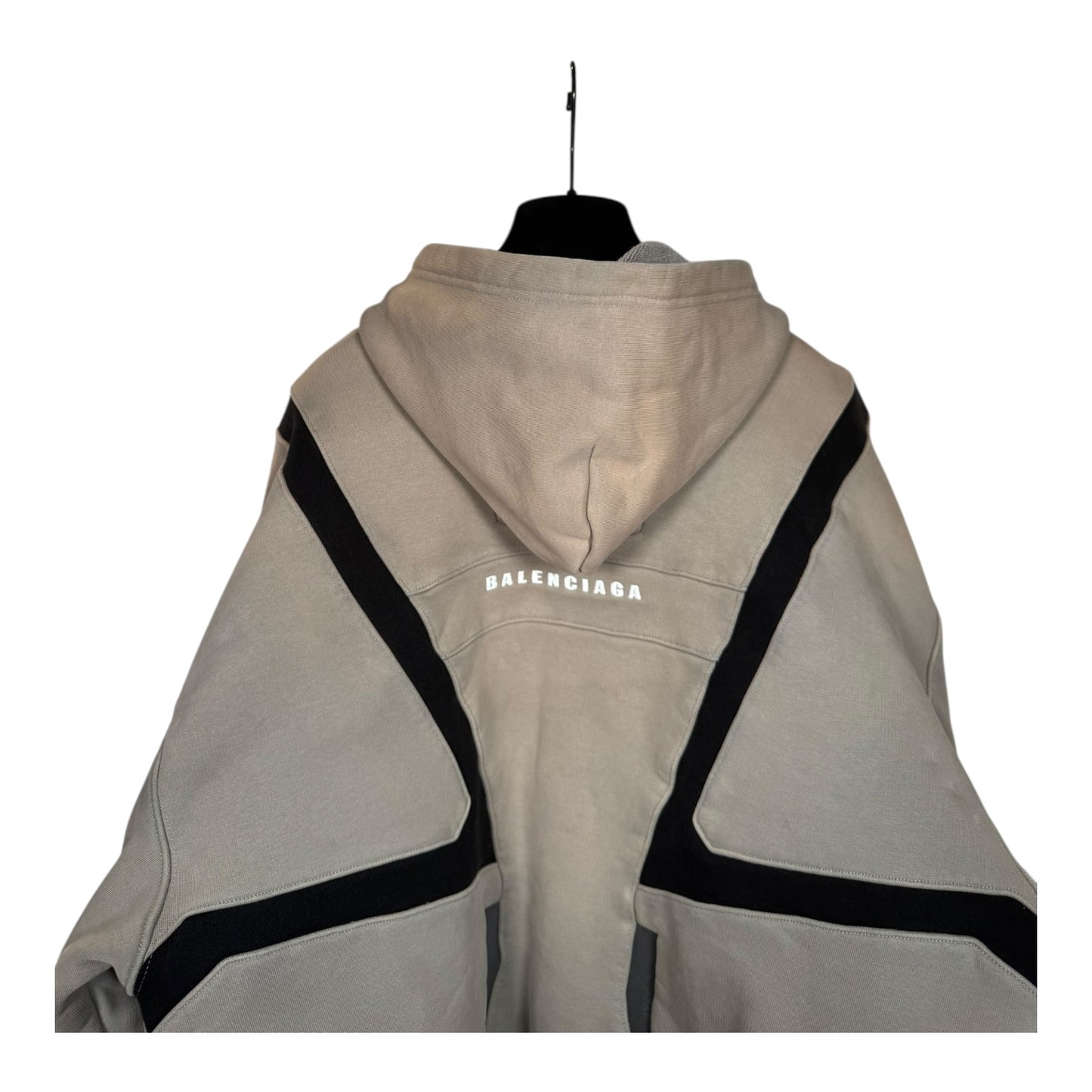 Balenciaga Unity Icon Logo Padded Biker Zip-Up Hoodie