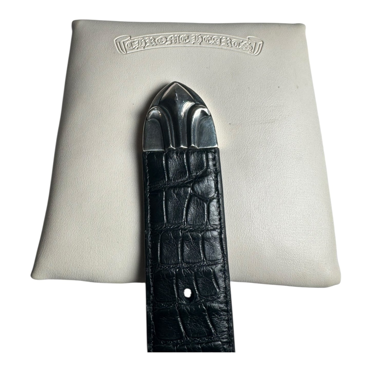Chrome Hearts Silver Tip Alligator Gunslinger Belt