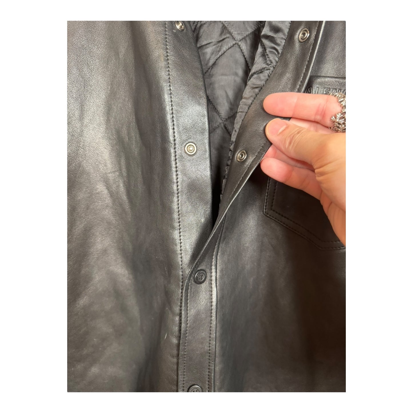 Balenciaga Leather Button Up Overshirt