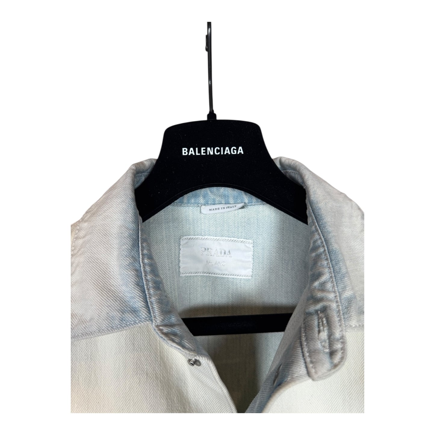 Prada Bleached Denim Bowling Shirt