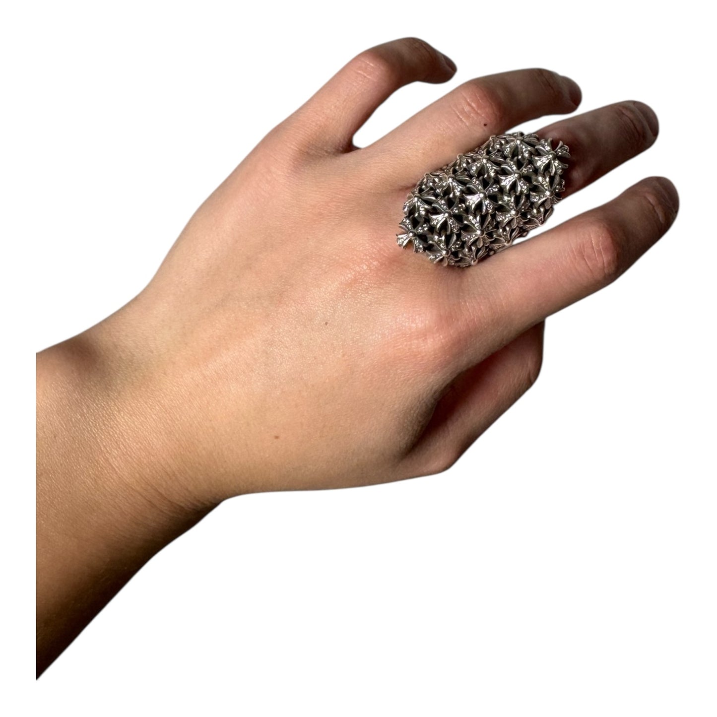 Chrome Hearts Diamond Chain Maille Ring