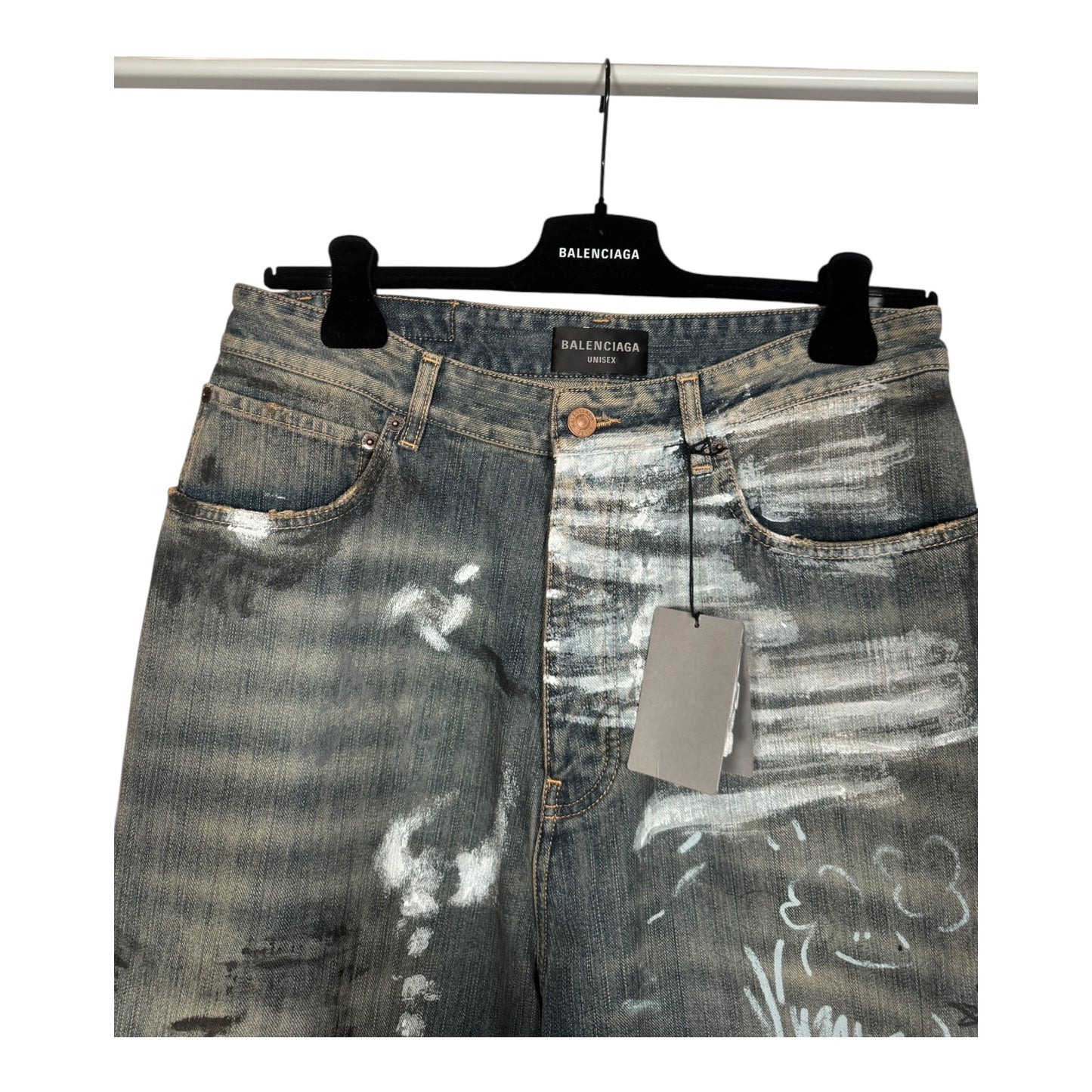 Balenciaga Mudwash Graffiti Baggy Denim
