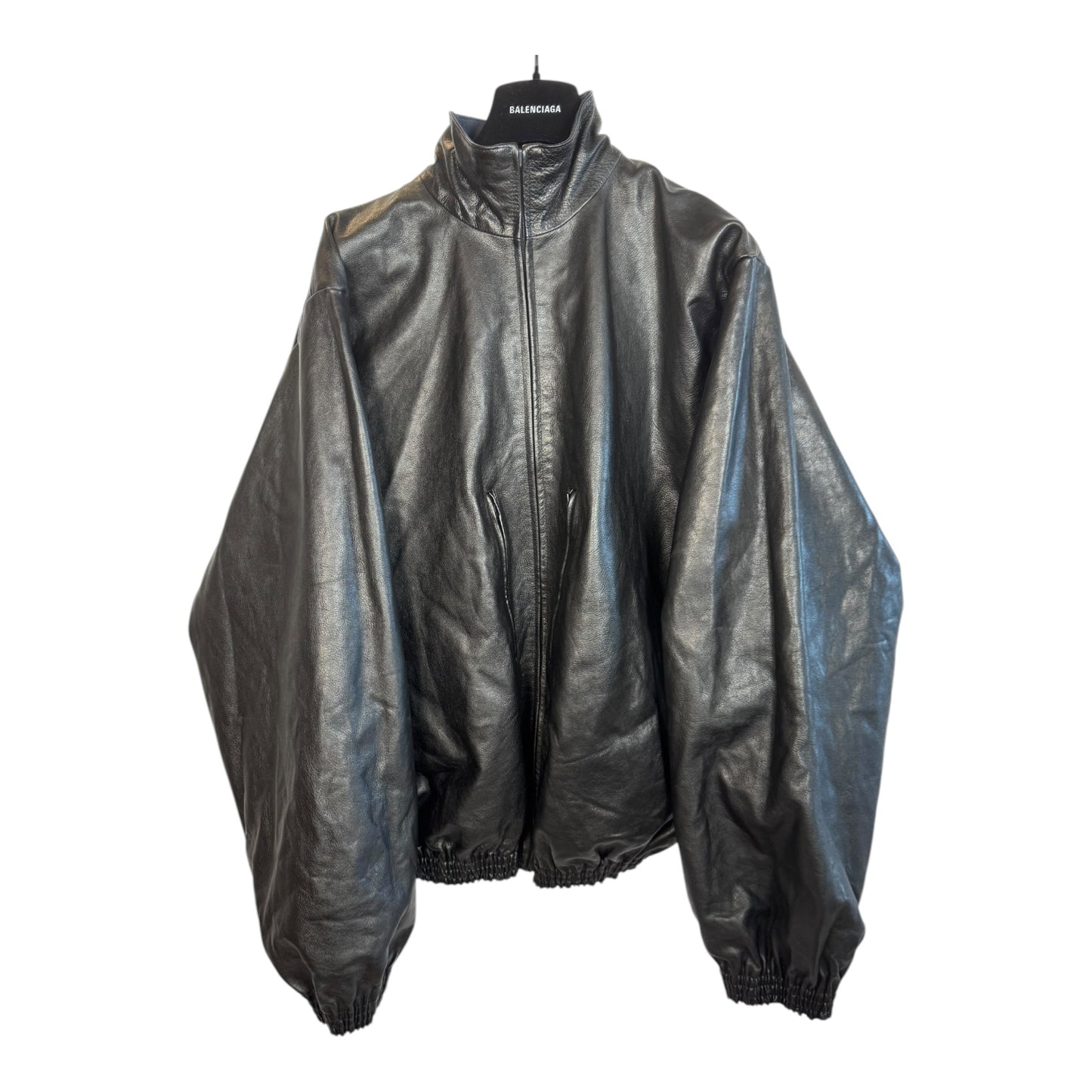 Balenciaga Loop Leather Lined Track Jacket