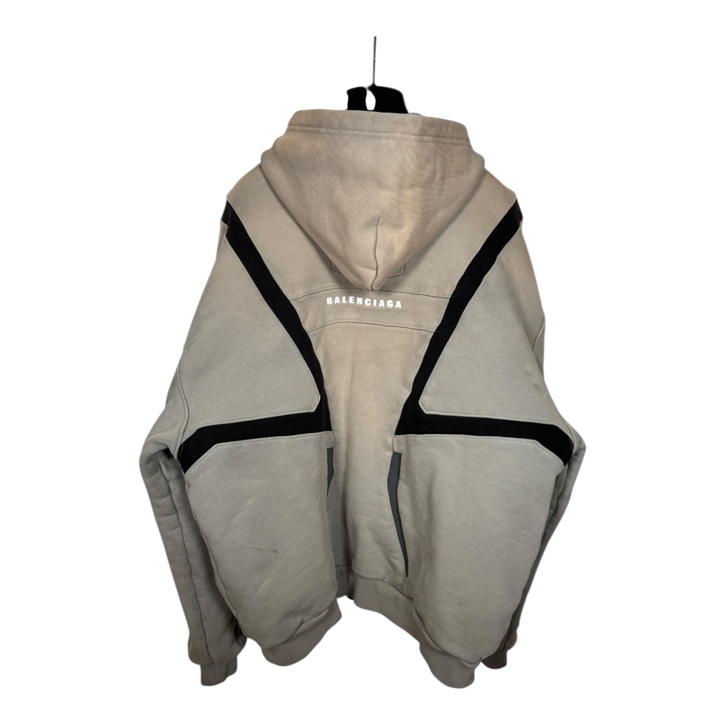 Balenciaga Unity Icon Logo Padded Biker Zip-Up Hoodie
