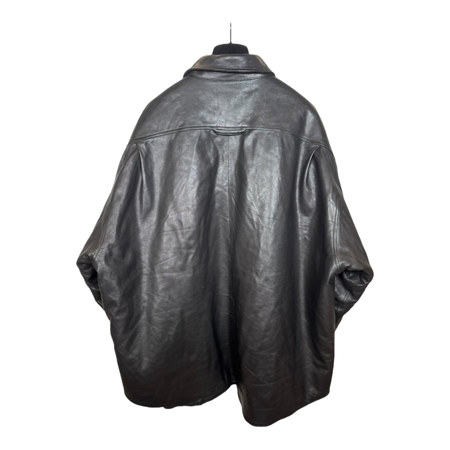 Balenciaga Leather Button Up Overshirt