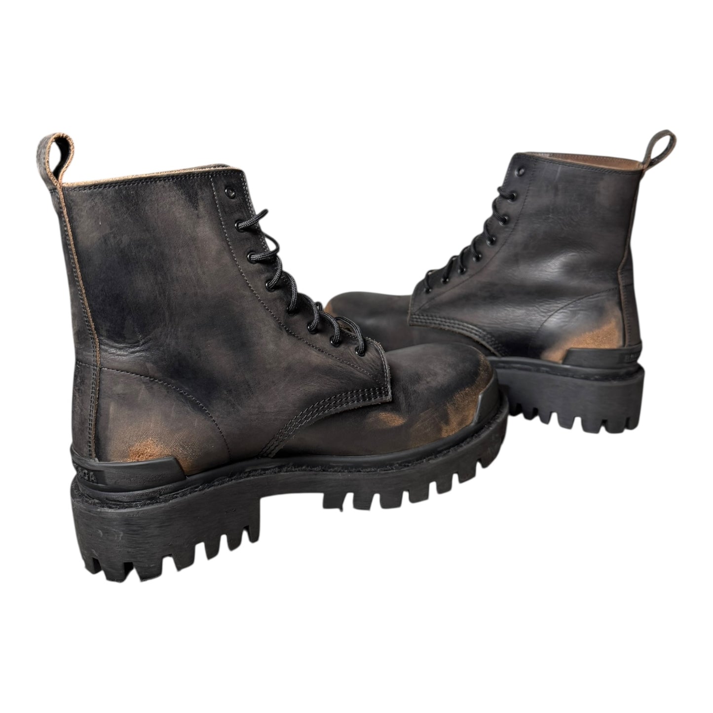 Balenciaga Distressed Leather Strike Boots