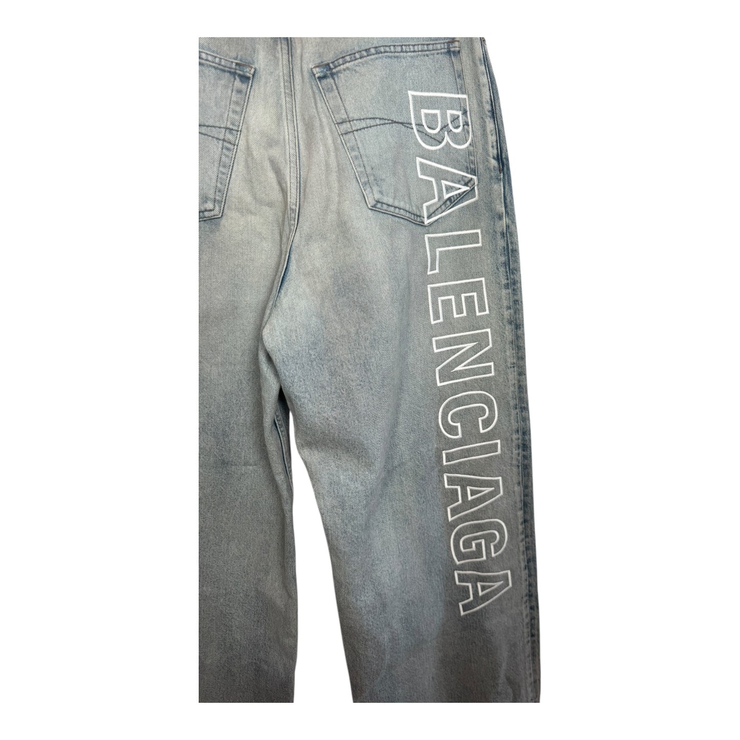 Balenciaga Baggy Outline Logo Denim