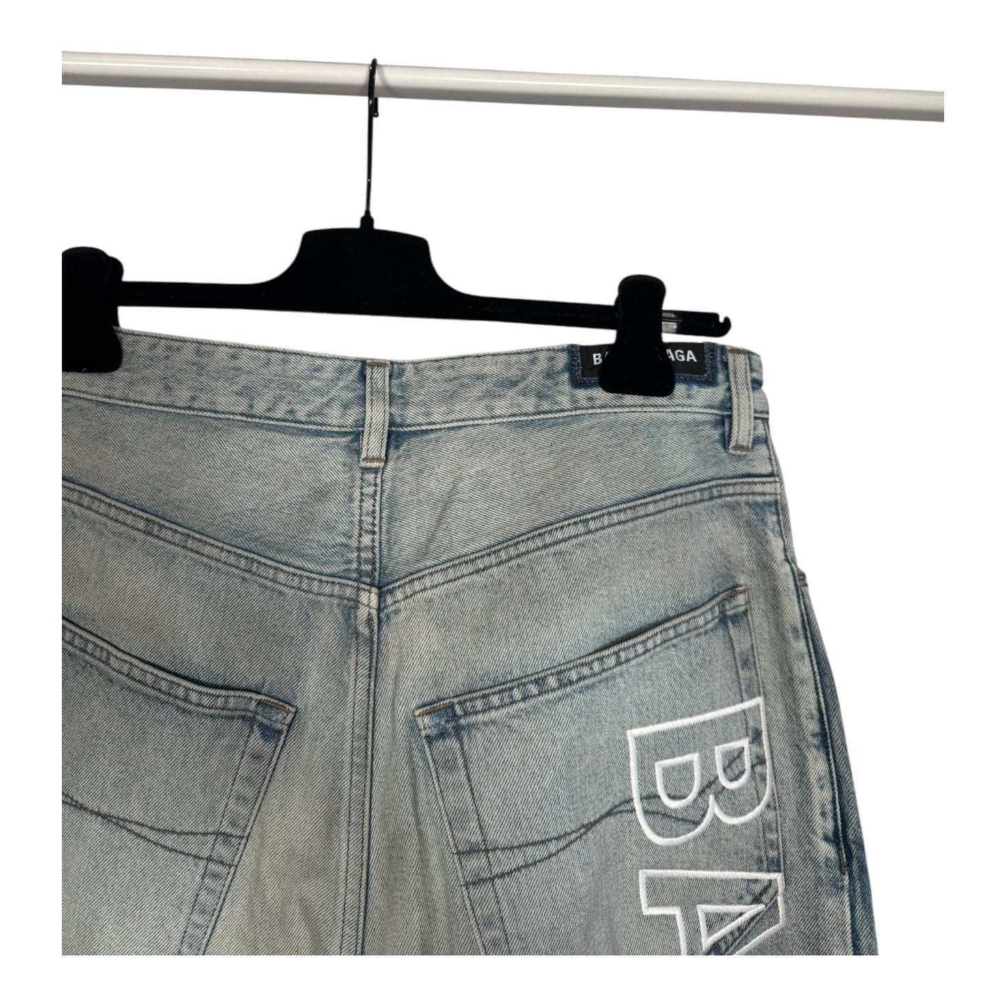 Balenciaga Baggy Outline Logo Denim