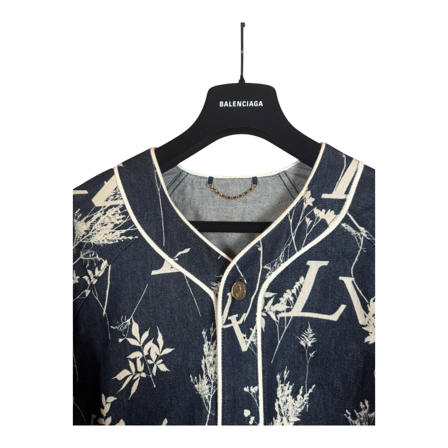 Louis Vuitton Leaf Denim Baseball Jersey