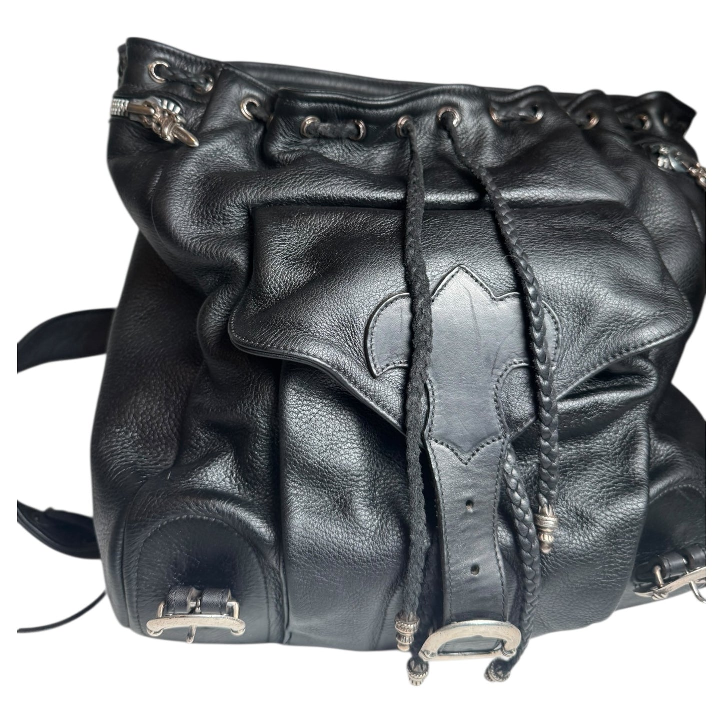 Chrome Hearts Fleur Gunslinger Leather Backpack