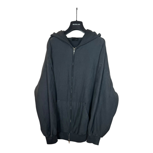 Balenciaga Washed Sporty B Zip-Up Hoodie
