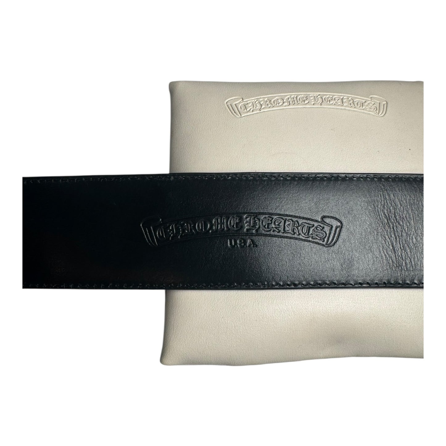 Chrome Hearts Alligator Leather Double Pin Roller Belt