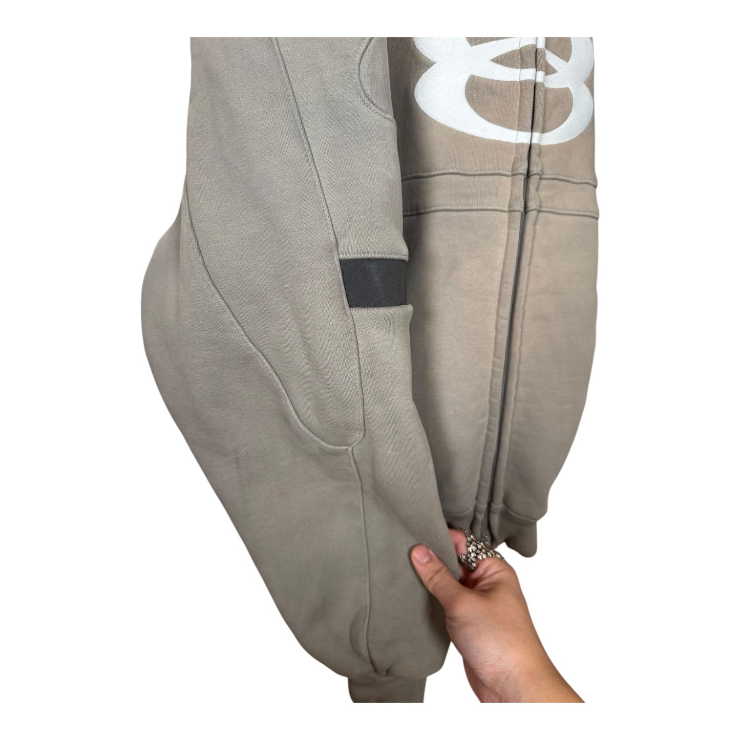 Balenciaga Unity Icon Logo Padded Biker Zip-Up Hoodie