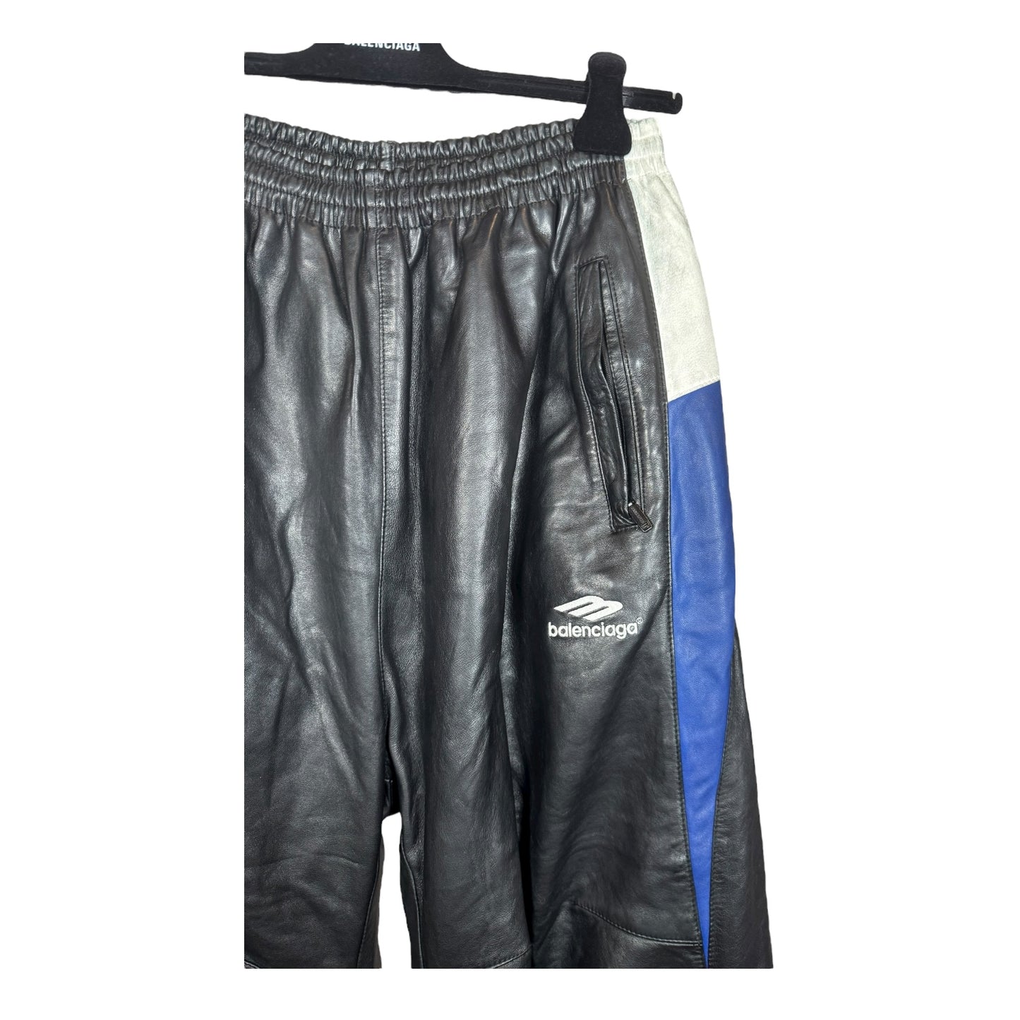 Balenciaga Leather 3B Tracksuit Pants