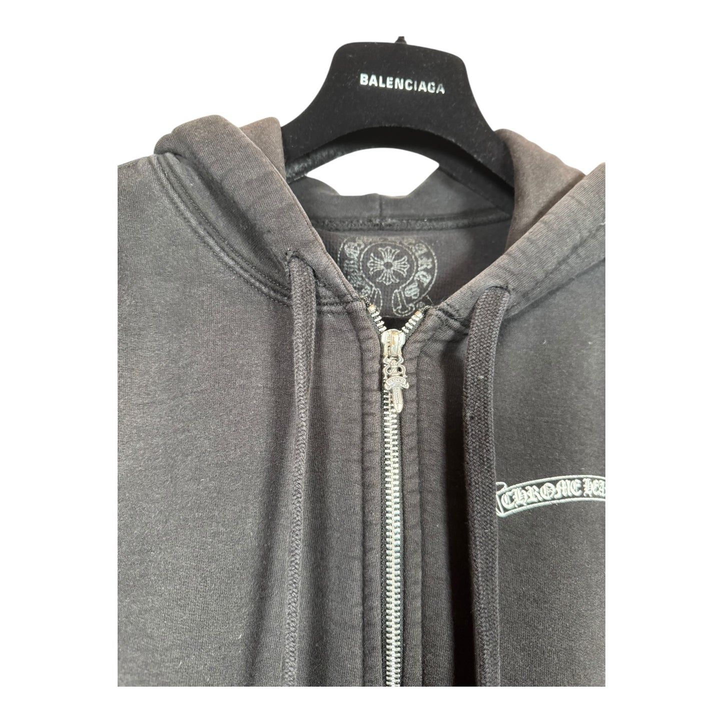 Chrome Hearts Scroll Logo Thermal Zip-Up Hoodie