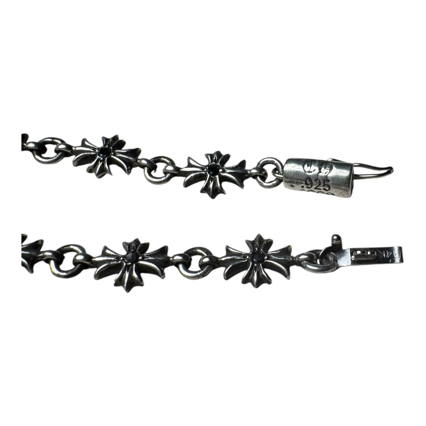 Chrome Hearts Black Diamond Tiny E Bracelet