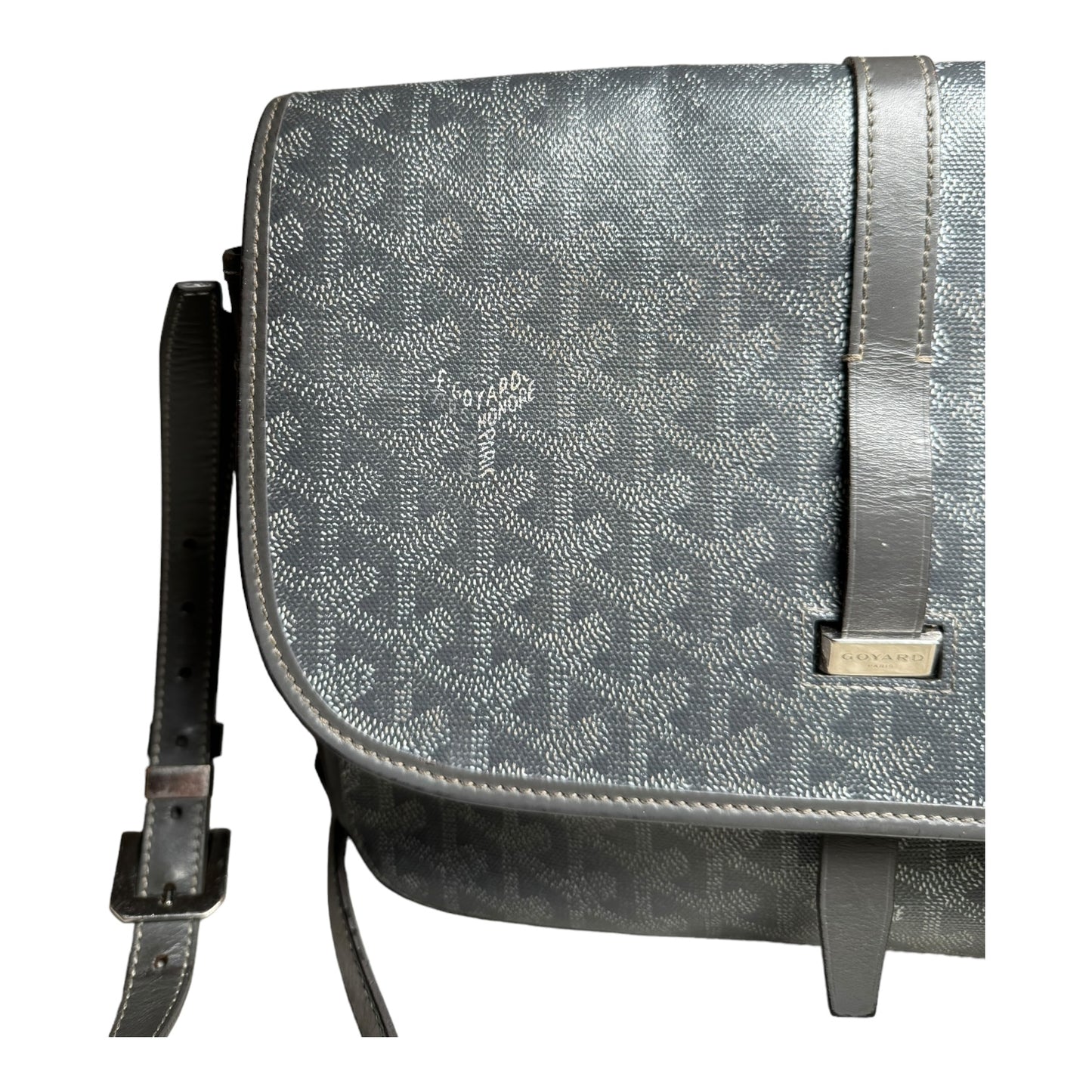 Goyard Belvedere Messenger MM Grey Crossbody Bag