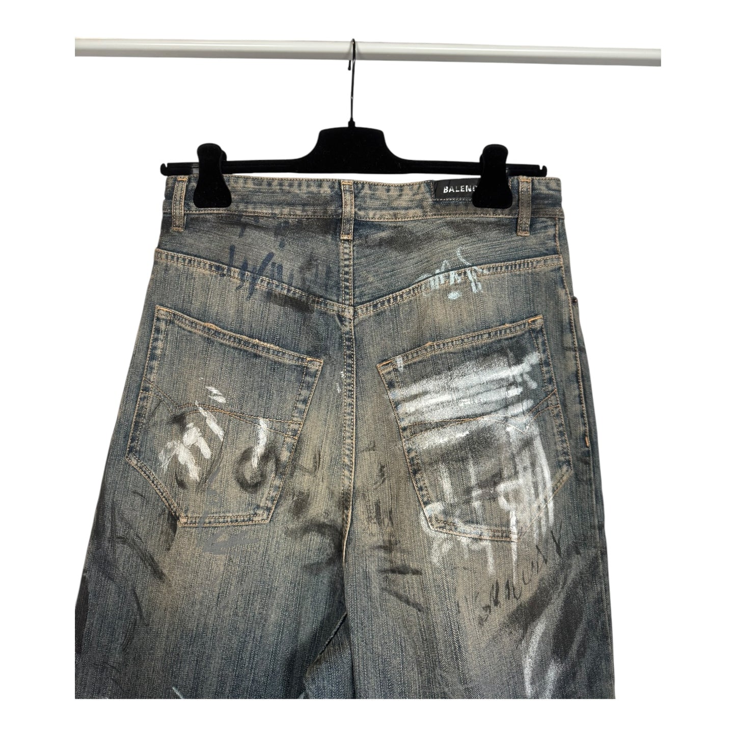 Balenciaga Mudwash Graffiti Baggy Denim