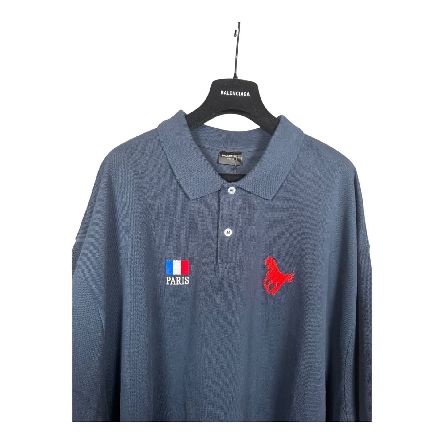 Balenciaga Navy Distressed Polo