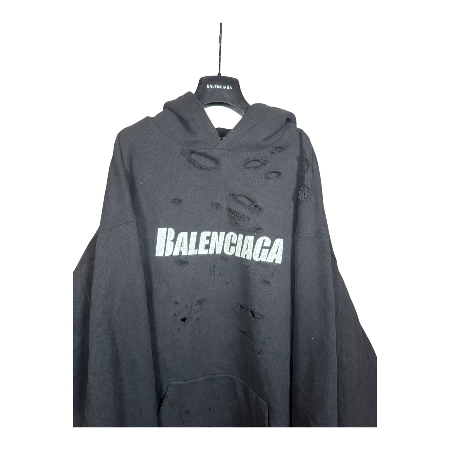 Balenciaga Double Layered Distressed Hoodie