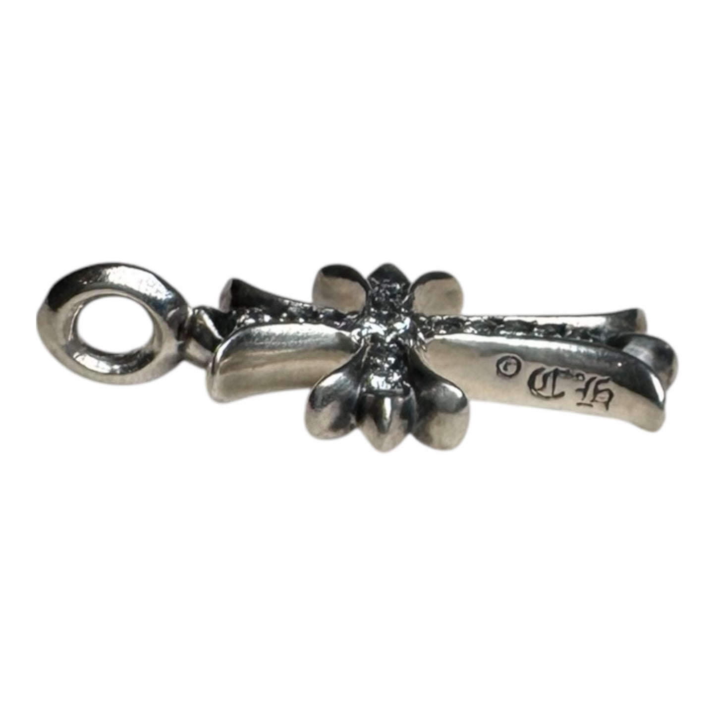 Chrome Hearts Pave Tiny CH Cross Pendant