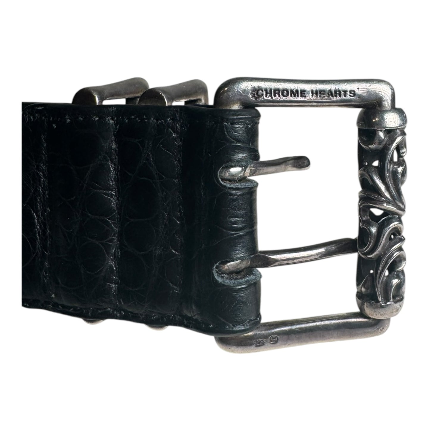 Chrome Hearts Alligator Leather Double Pin Roller Belt