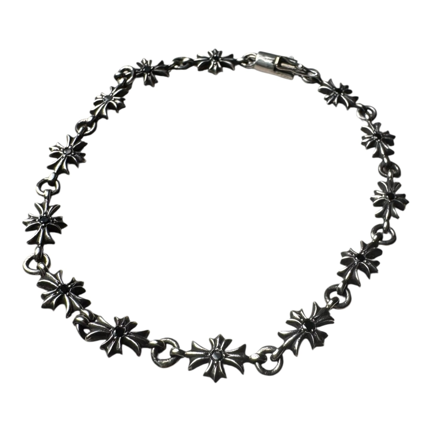 Chrome Hearts Black Diamond Tiny E Bracelet
