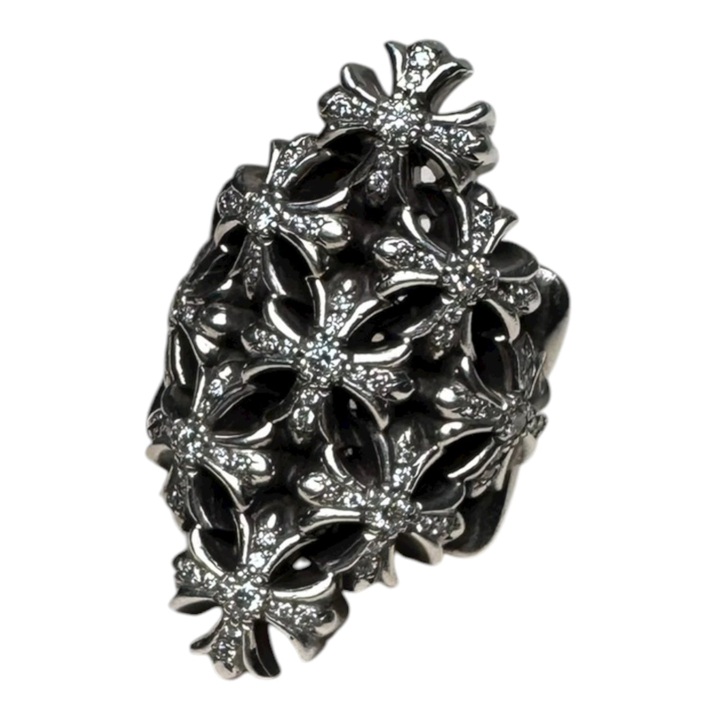 Chrome Hearts Pave Chain Maille Ring