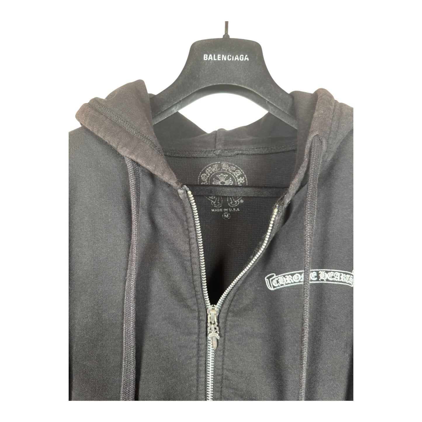 Chrome Hearts Scroll Logo Thermal Zip-Up Hoodie