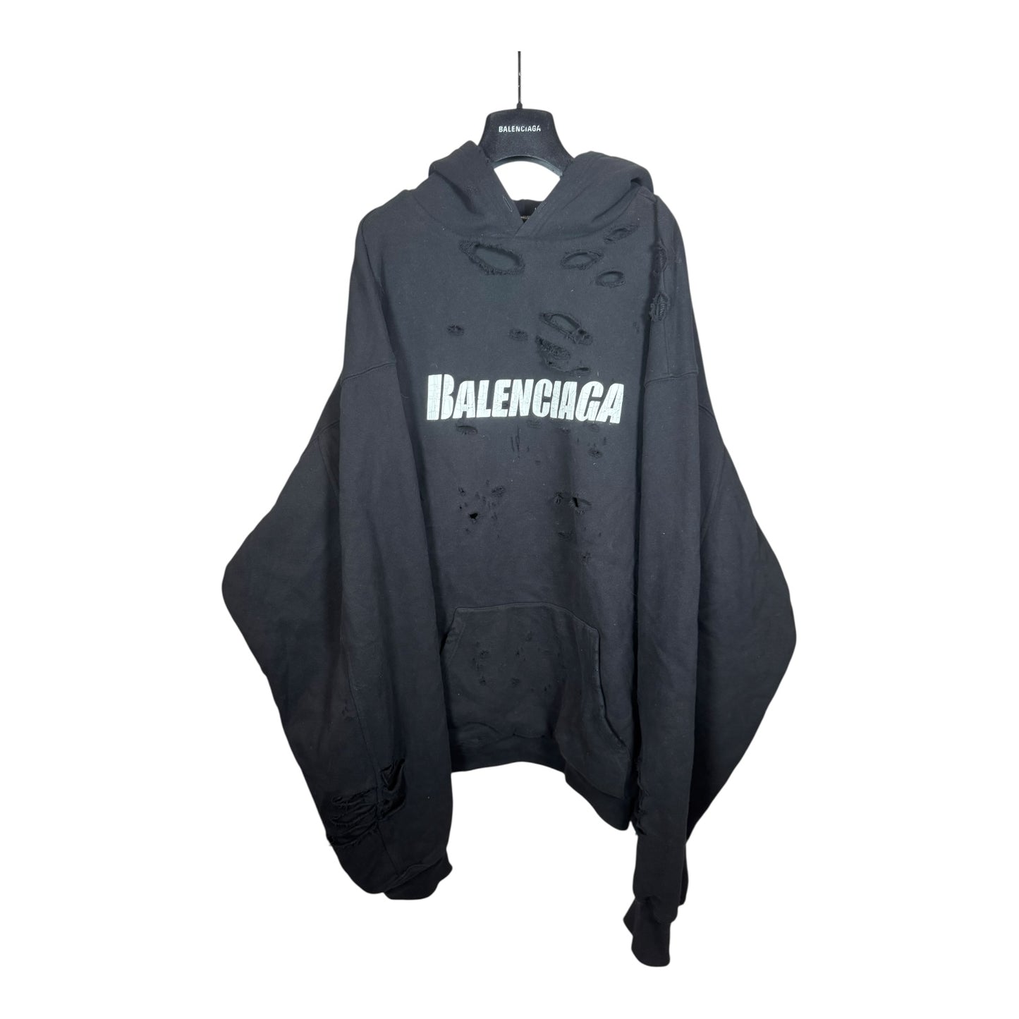 Balenciaga Double Layered Distressed Hoodie