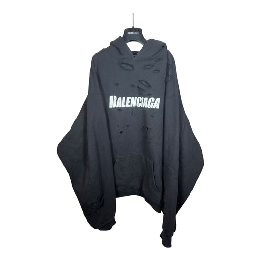 Balenciaga Double Layered Distressed Hoodie