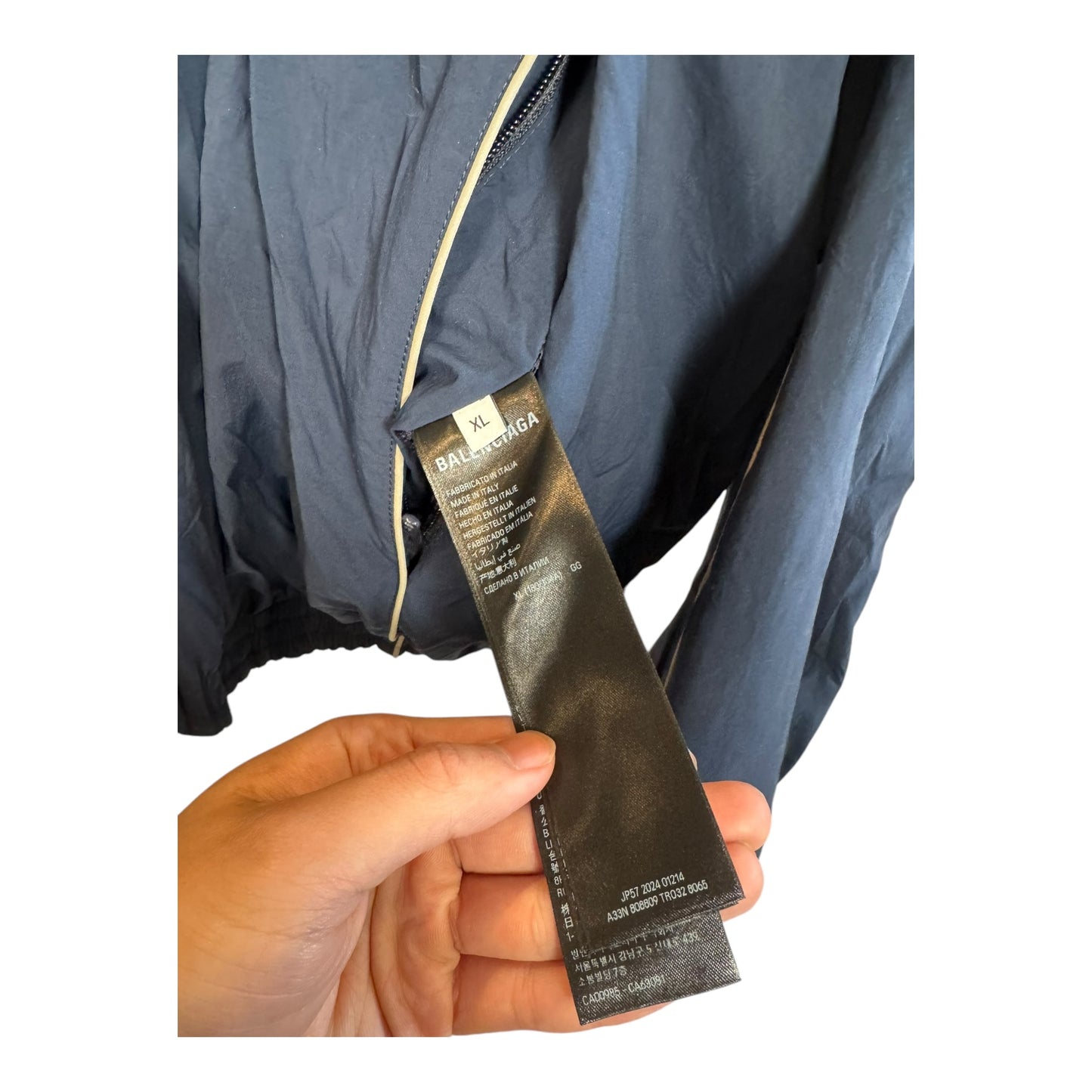 Balenciaga Loop Leather Lined Track Jacket