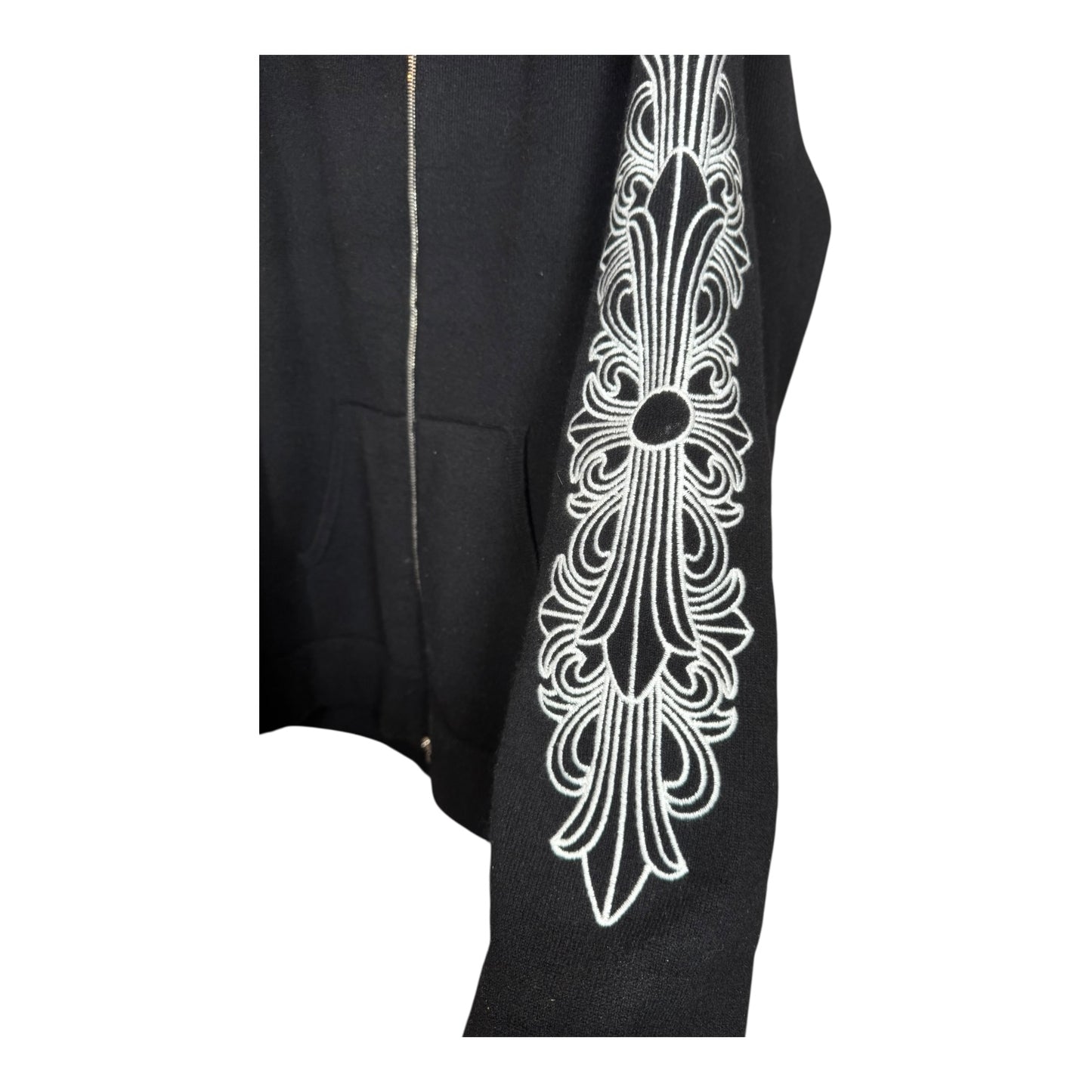 Chrome Hearts Life Sentence Cashmere Zip-Up Hoodie