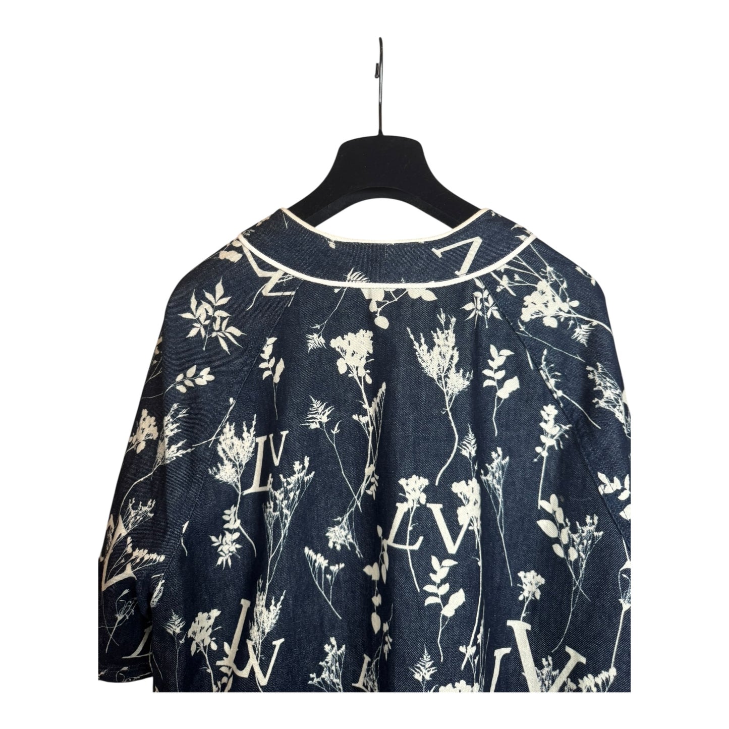 Louis Vuitton Leaf Denim Baseball Jersey